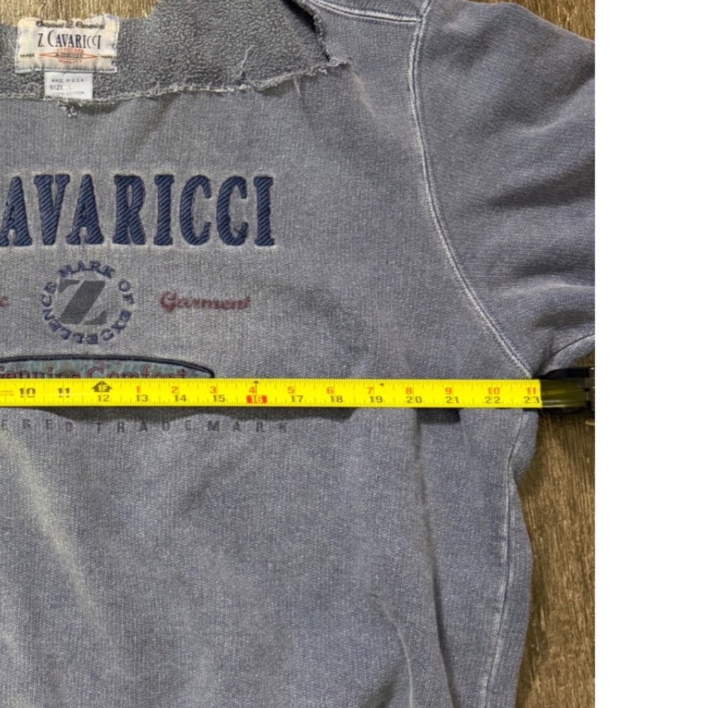Z. Cavaricci Sweatshirt Women Large Blue Vintage 90s Embroidered Cut Neck USA - Picture 3 of 4